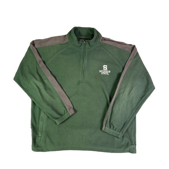 Gear For Sports Other - Michigan State Spartans Fleece 1/4 Zip Pullover XL Green Gray Gear for Sports